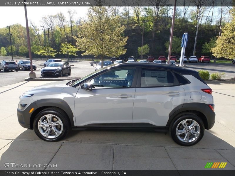 Cyber Silver / Gray 2023 Hyundai Kona SEL AWD