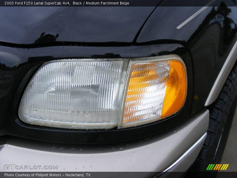 Black / Medium Parchment Beige 2003 Ford F150 Lariat SuperCab 4x4