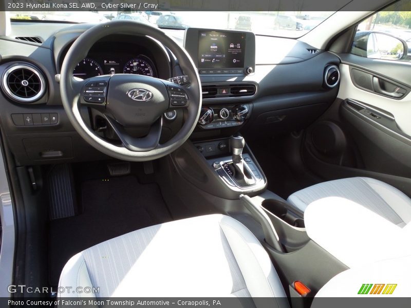 Cyber Silver / Gray 2023 Hyundai Kona SEL AWD