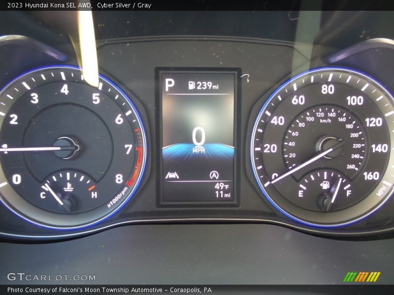 Cyber Silver / Gray 2023 Hyundai Kona SEL AWD