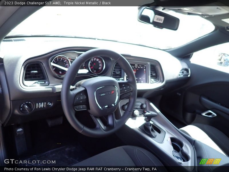 Triple Nickel Metallic / Black 2023 Dodge Challenger SXT AWD