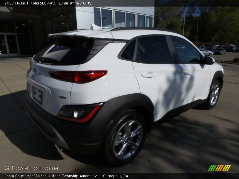 Lunar White / Gray 2023 Hyundai Kona SEL AWD
