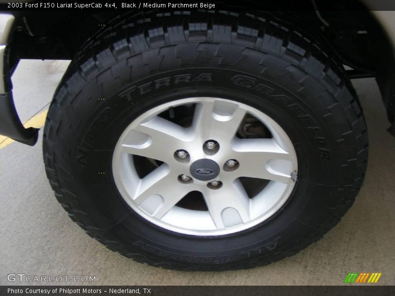 Black / Medium Parchment Beige 2003 Ford F150 Lariat SuperCab 4x4