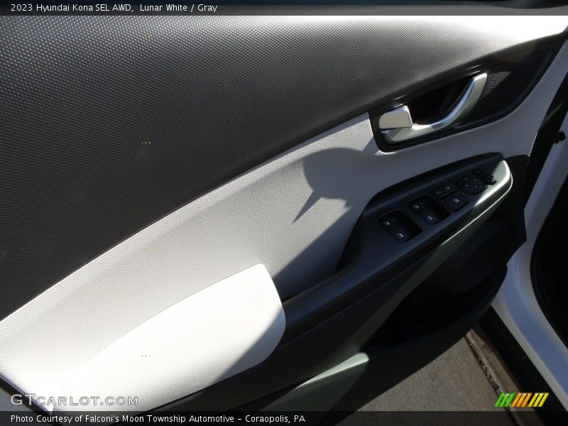 Lunar White / Gray 2023 Hyundai Kona SEL AWD