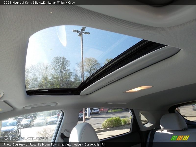 Lunar White / Gray 2023 Hyundai Kona SEL AWD
