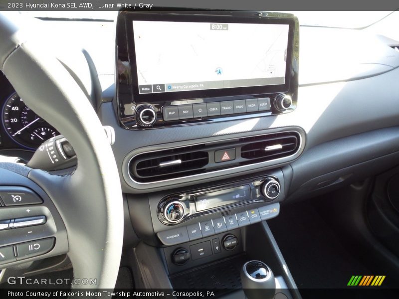 Lunar White / Gray 2023 Hyundai Kona SEL AWD