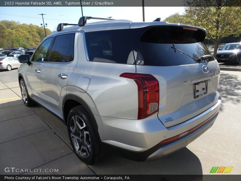 Typhoon Silver / Gray/Black 2023 Hyundai Palisade SEL AWD