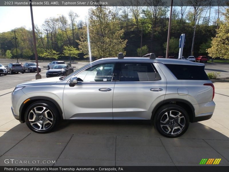 Typhoon Silver / Gray/Black 2023 Hyundai Palisade SEL AWD