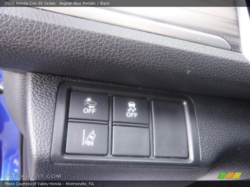 Aegean Blue Metallic / Black 2020 Honda Civic EX Sedan
