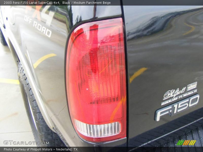 Black / Medium Parchment Beige 2003 Ford F150 Lariat SuperCab 4x4