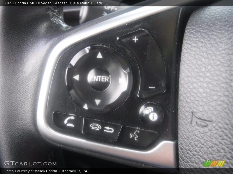 Aegean Blue Metallic / Black 2020 Honda Civic EX Sedan