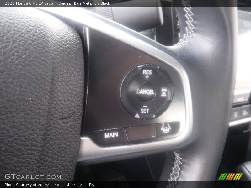 Aegean Blue Metallic / Black 2020 Honda Civic EX Sedan