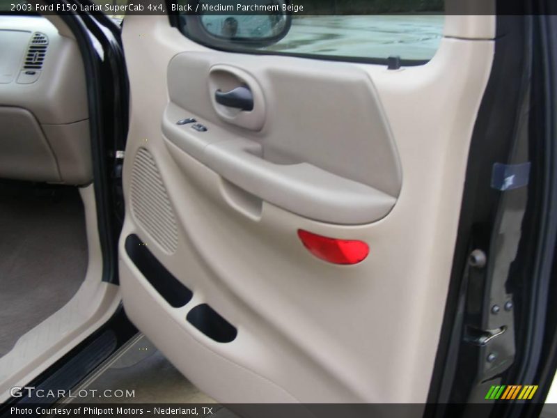 Black / Medium Parchment Beige 2003 Ford F150 Lariat SuperCab 4x4