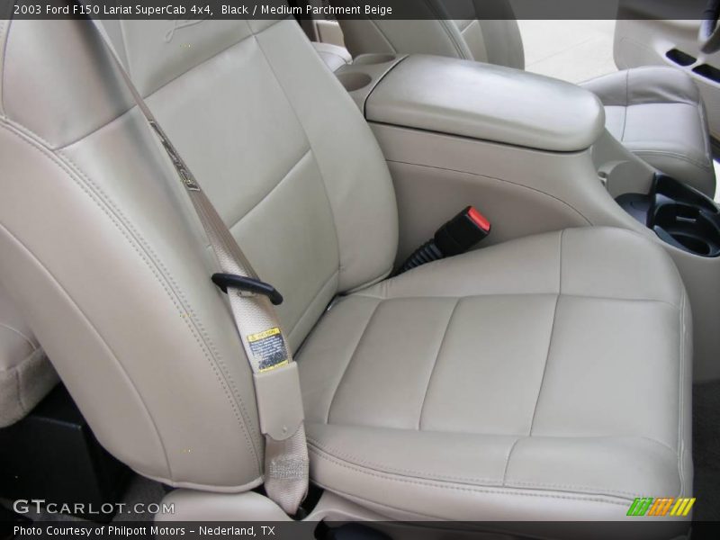 Black / Medium Parchment Beige 2003 Ford F150 Lariat SuperCab 4x4