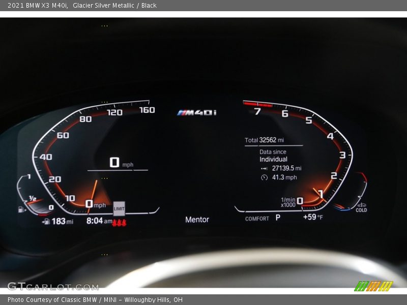 Glacier Silver Metallic / Black 2021 BMW X3 M40i