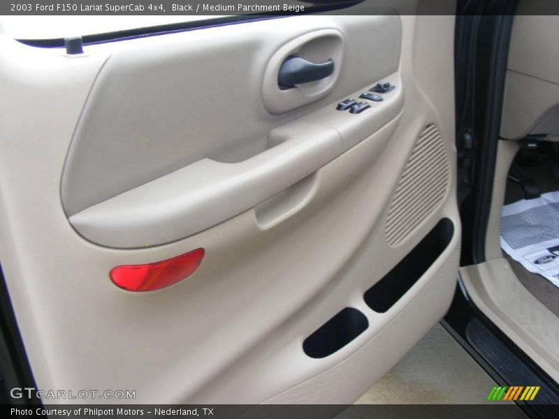 Black / Medium Parchment Beige 2003 Ford F150 Lariat SuperCab 4x4
