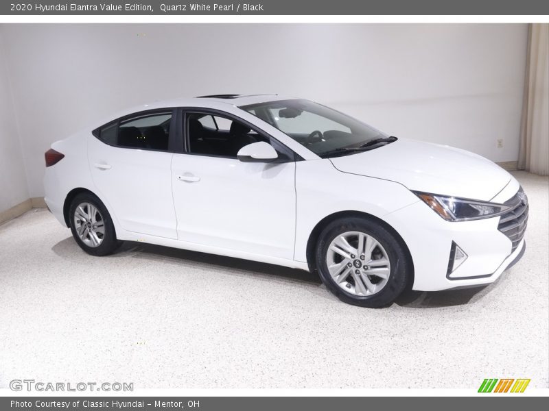 Quartz White Pearl / Black 2020 Hyundai Elantra Value Edition