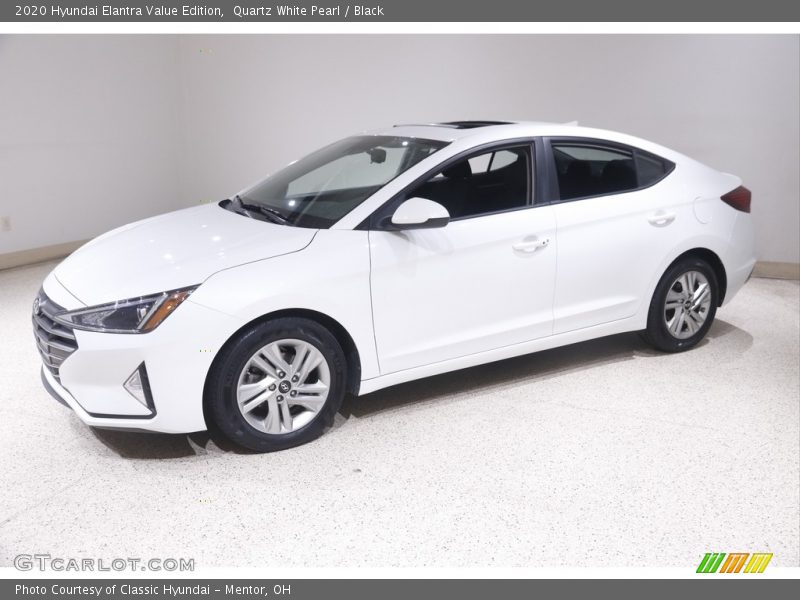 Quartz White Pearl / Black 2020 Hyundai Elantra Value Edition