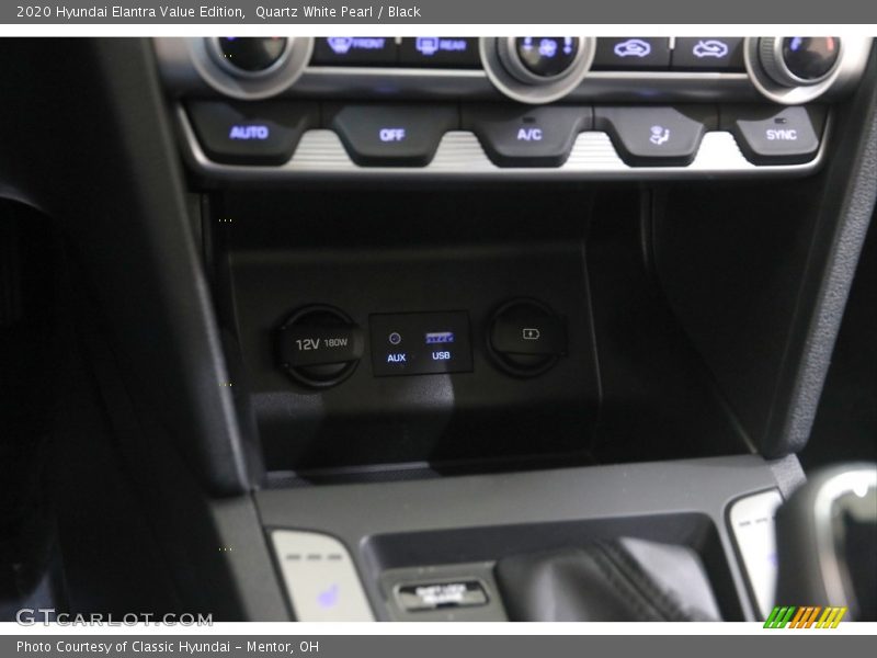 Quartz White Pearl / Black 2020 Hyundai Elantra Value Edition