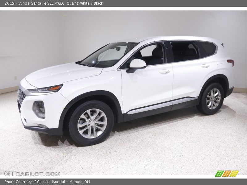 Quartz White / Black 2019 Hyundai Santa Fe SEL AWD