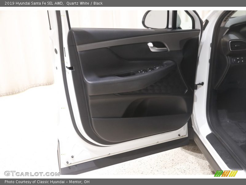 Quartz White / Black 2019 Hyundai Santa Fe SEL AWD