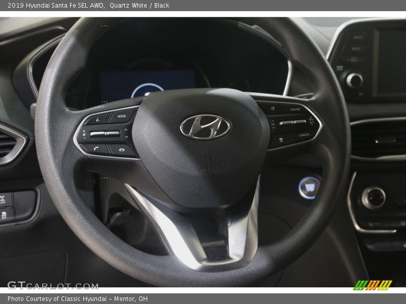 Quartz White / Black 2019 Hyundai Santa Fe SEL AWD