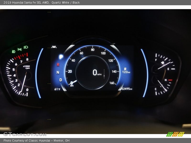 Quartz White / Black 2019 Hyundai Santa Fe SEL AWD