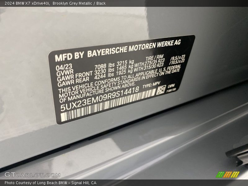 2024 X7 xDrive40i Brooklyn Grey Metallic Color Code C4P