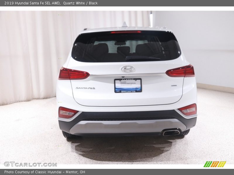 Quartz White / Black 2019 Hyundai Santa Fe SEL AWD