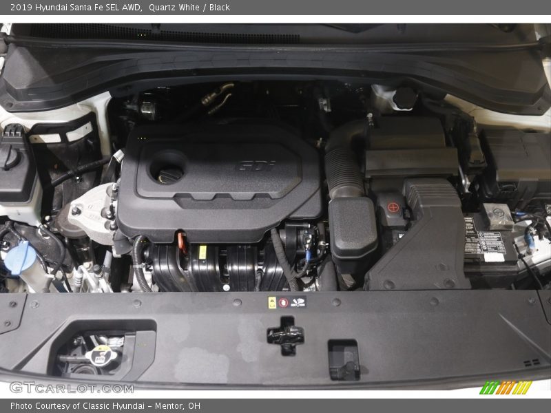 Quartz White / Black 2019 Hyundai Santa Fe SEL AWD