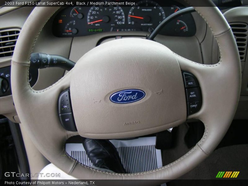 Black / Medium Parchment Beige 2003 Ford F150 Lariat SuperCab 4x4