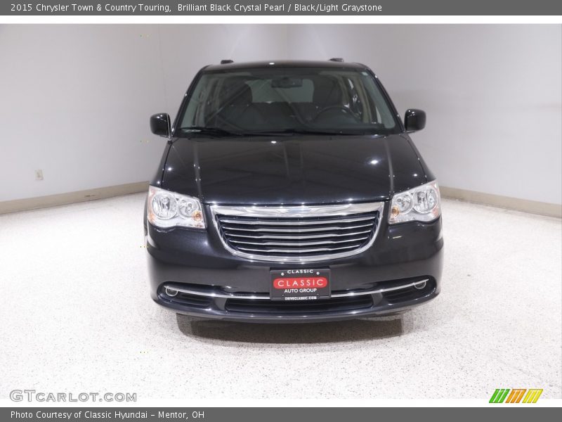 Brilliant Black Crystal Pearl / Black/Light Graystone 2015 Chrysler Town & Country Touring