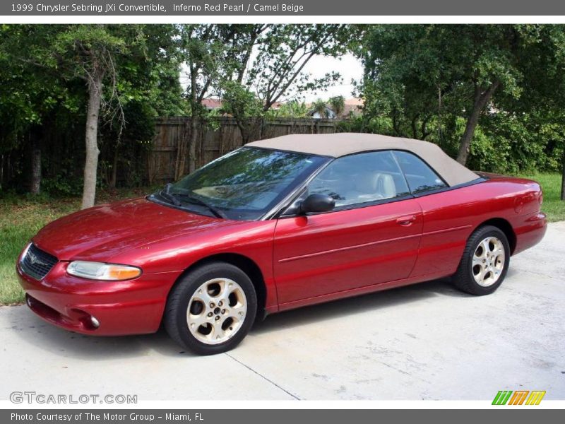 Inferno Red Pearl / Camel Beige 1999 Chrysler Sebring JXi Convertible