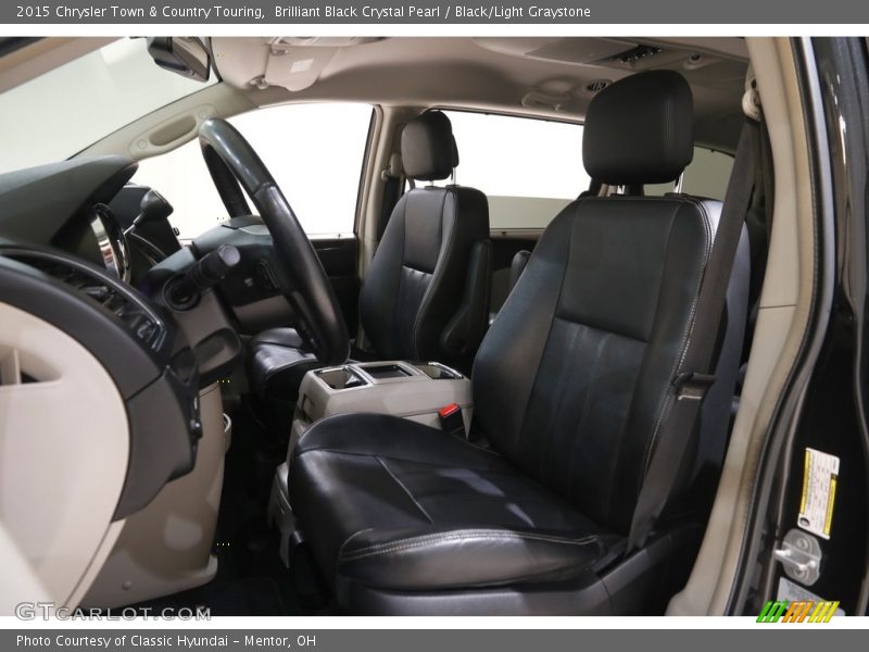 Brilliant Black Crystal Pearl / Black/Light Graystone 2015 Chrysler Town & Country Touring