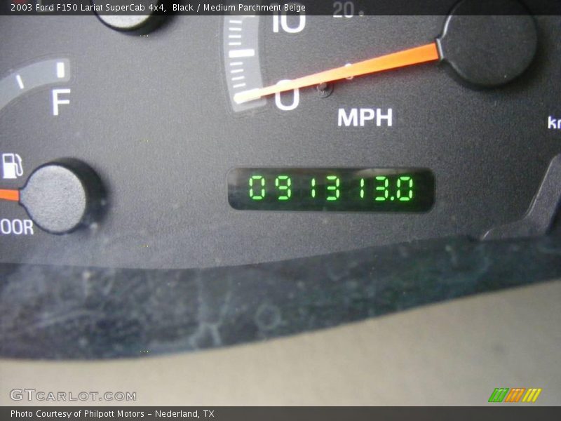 Black / Medium Parchment Beige 2003 Ford F150 Lariat SuperCab 4x4