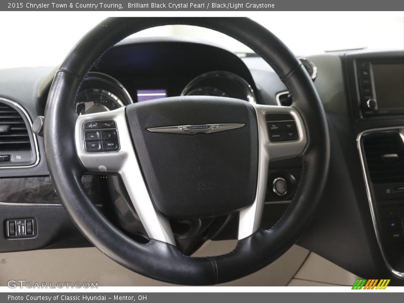 Brilliant Black Crystal Pearl / Black/Light Graystone 2015 Chrysler Town & Country Touring