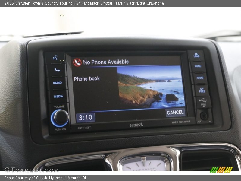 Brilliant Black Crystal Pearl / Black/Light Graystone 2015 Chrysler Town & Country Touring