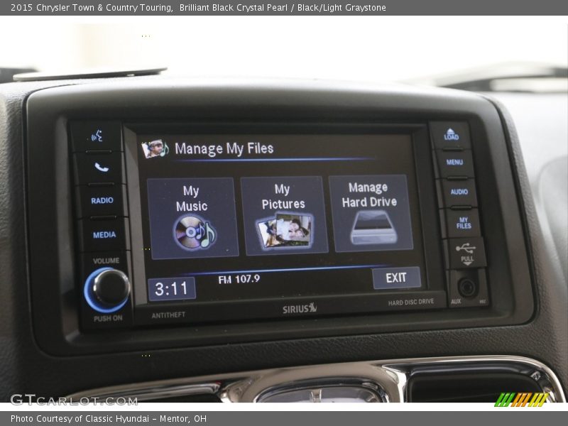 Brilliant Black Crystal Pearl / Black/Light Graystone 2015 Chrysler Town & Country Touring