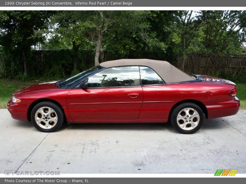 Inferno Red Pearl / Camel Beige 1999 Chrysler Sebring JXi Convertible
