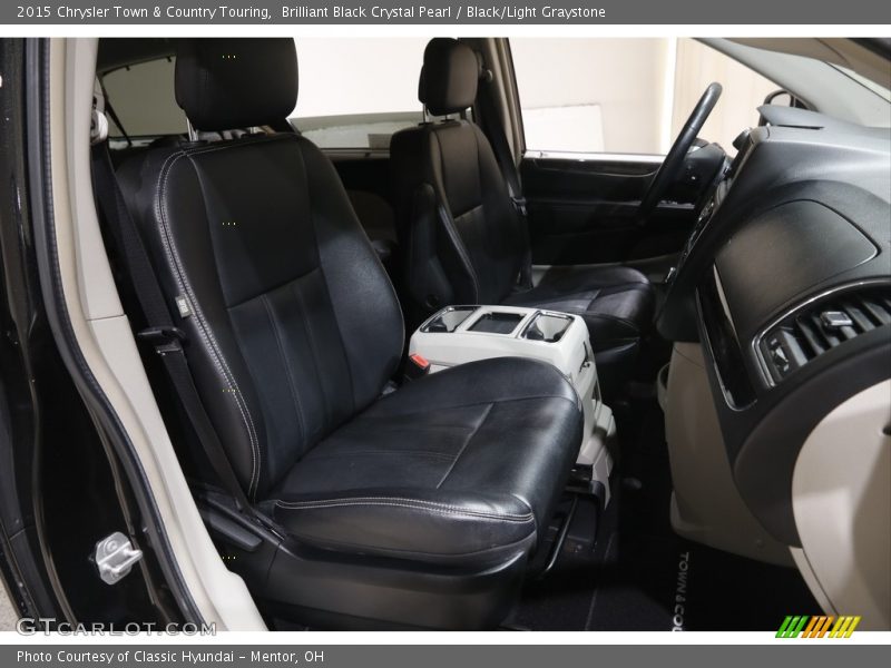 Brilliant Black Crystal Pearl / Black/Light Graystone 2015 Chrysler Town & Country Touring