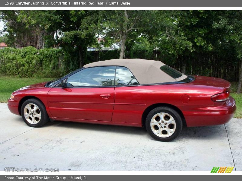 Inferno Red Pearl / Camel Beige 1999 Chrysler Sebring JXi Convertible