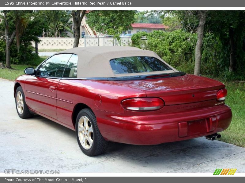 Inferno Red Pearl / Camel Beige 1999 Chrysler Sebring JXi Convertible