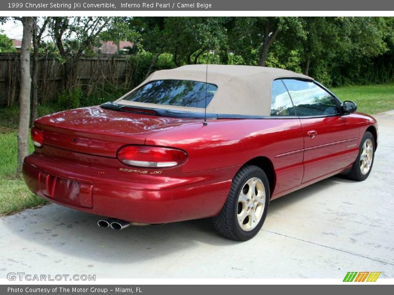 Inferno Red Pearl / Camel Beige 1999 Chrysler Sebring JXi Convertible