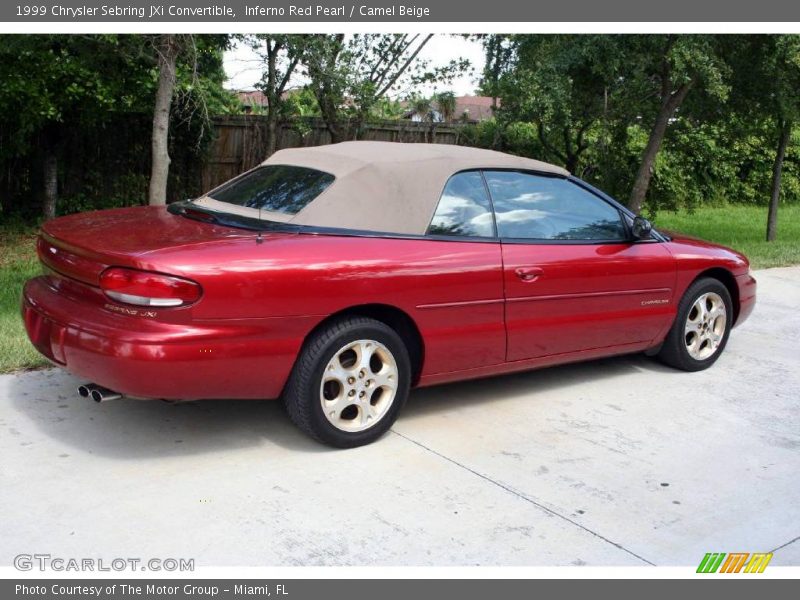 Inferno Red Pearl / Camel Beige 1999 Chrysler Sebring JXi Convertible
