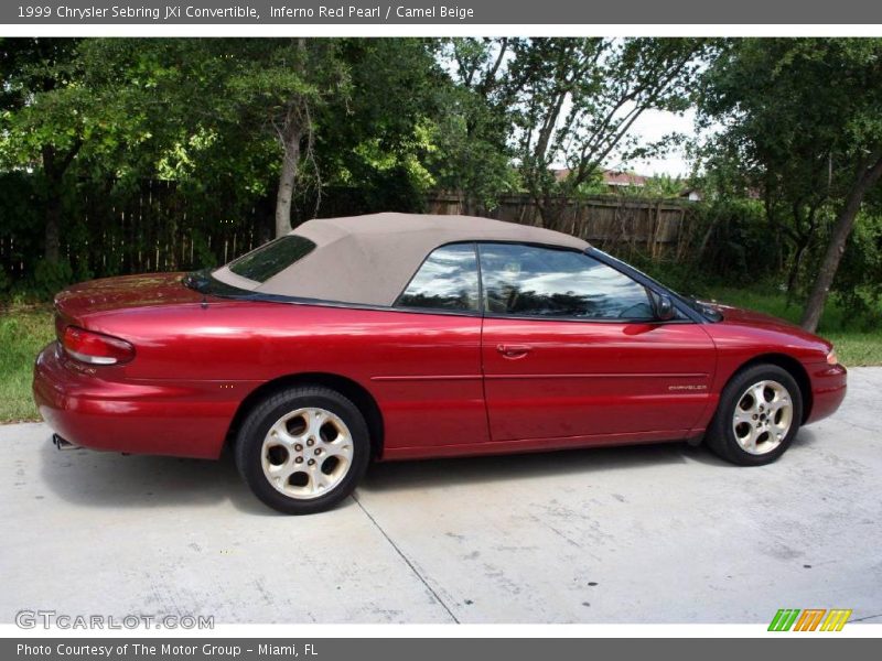 Inferno Red Pearl / Camel Beige 1999 Chrysler Sebring JXi Convertible