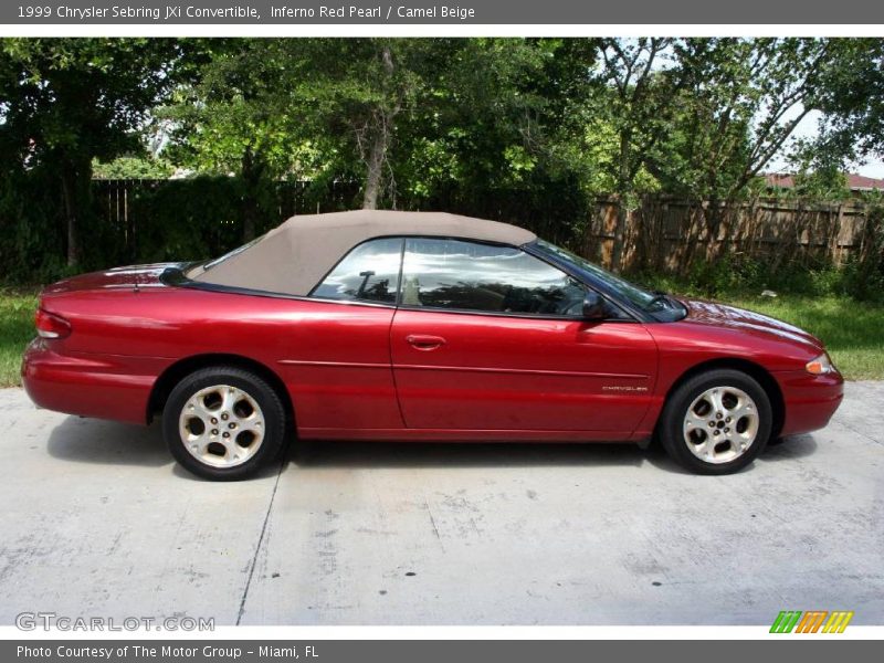 Inferno Red Pearl / Camel Beige 1999 Chrysler Sebring JXi Convertible