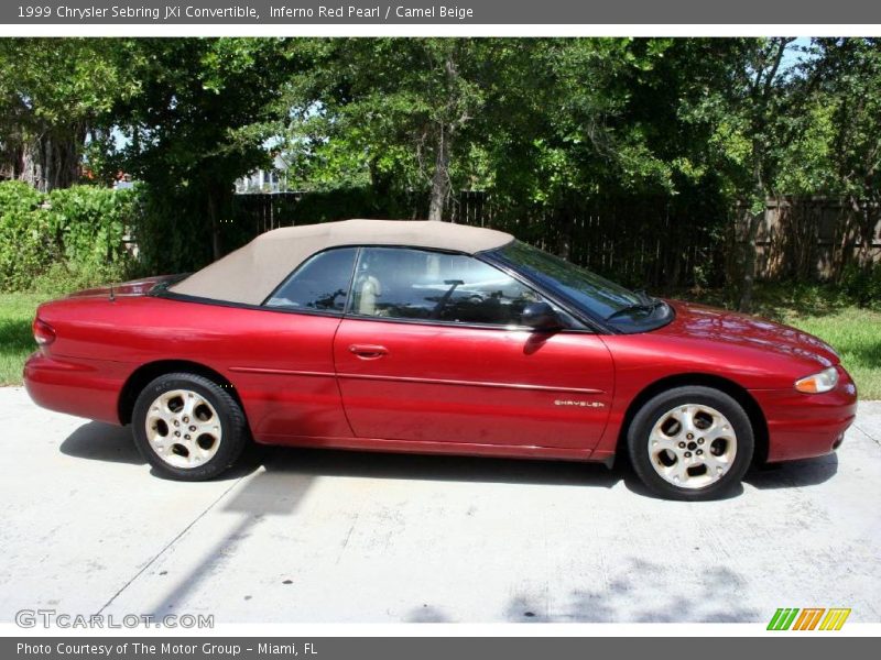 Inferno Red Pearl / Camel Beige 1999 Chrysler Sebring JXi Convertible