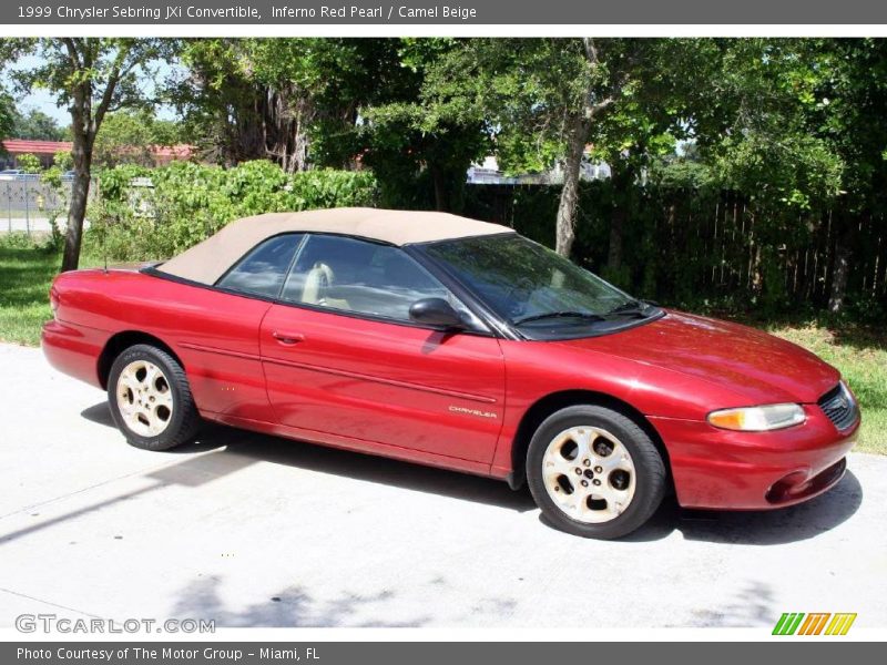 Inferno Red Pearl / Camel Beige 1999 Chrysler Sebring JXi Convertible
