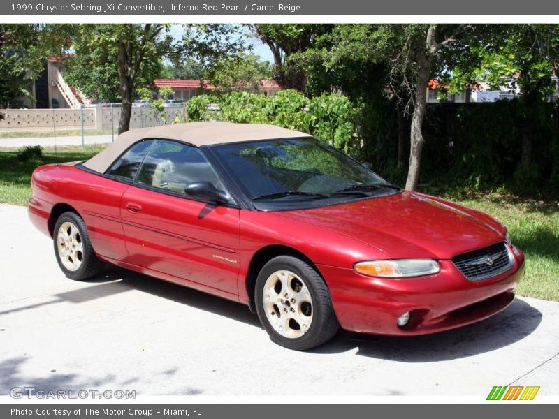 Inferno Red Pearl / Camel Beige 1999 Chrysler Sebring JXi Convertible