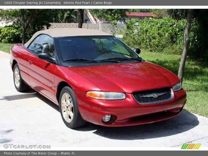 Inferno Red Pearl / Camel Beige 1999 Chrysler Sebring JXi Convertible